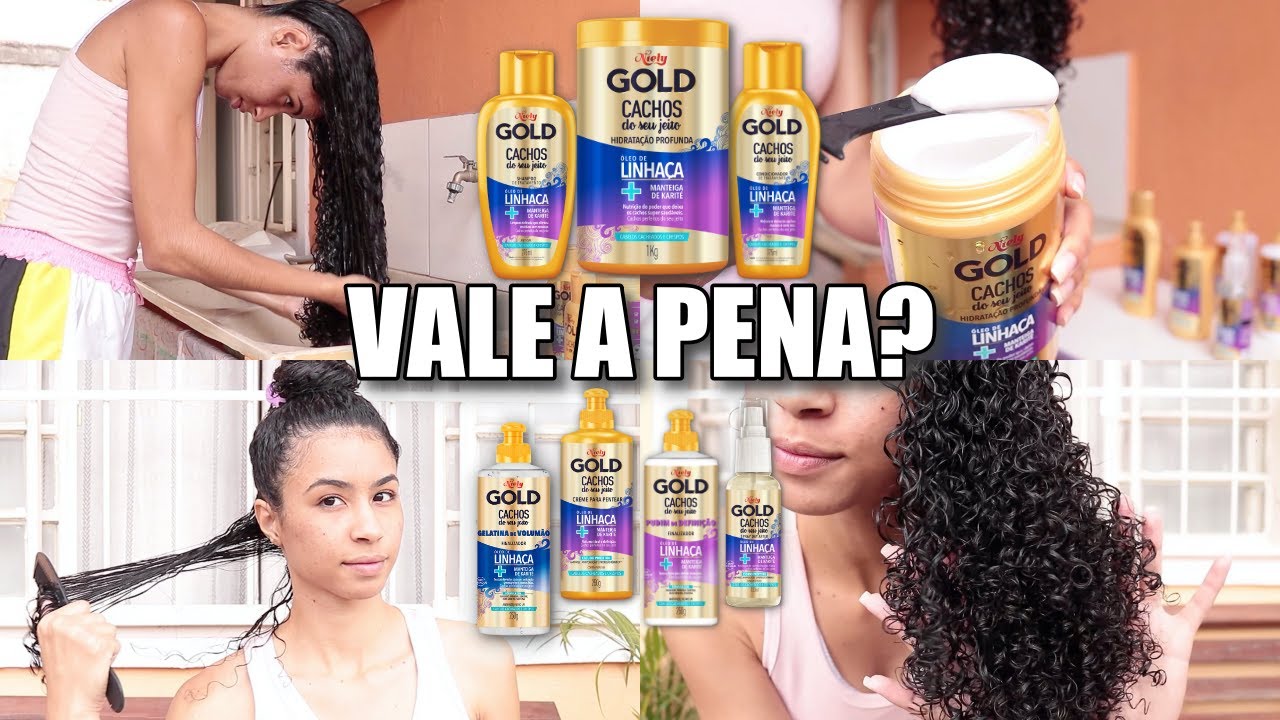 TESTEI A LINHA NIELY GOLD CACHOS DO SEU JEITO | Rotina Capilar + Resenha