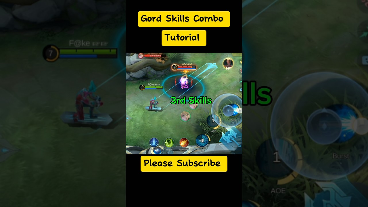 Gord Skills Combo Tutorial Mobile Legend #mlbb #ml2b #shorts #tutorial #gord