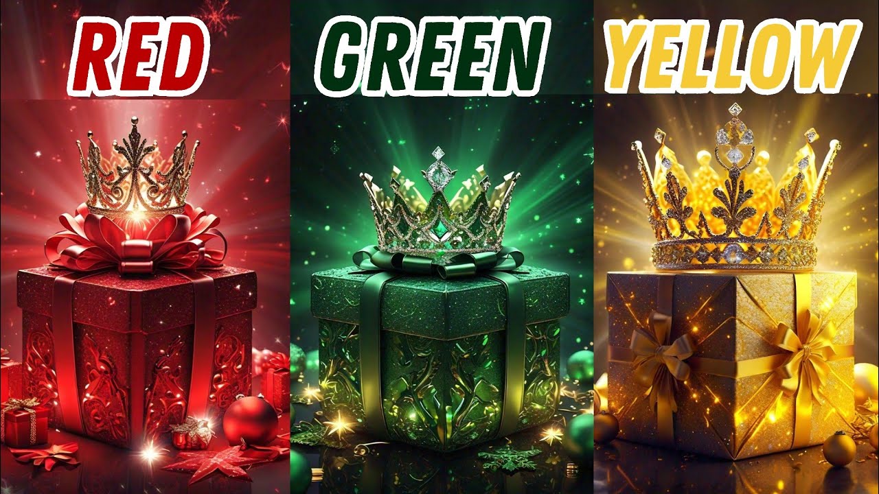 Choose Your Gift 🎁💝🤮 Christmas Edition🎄🎅🌟 Green Yellow Or Red | 3 Gift Box Challenge  | Choose Pop