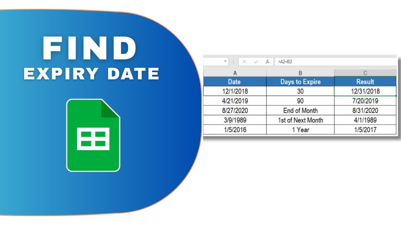 How to Find Expiry Date in Google Sheets