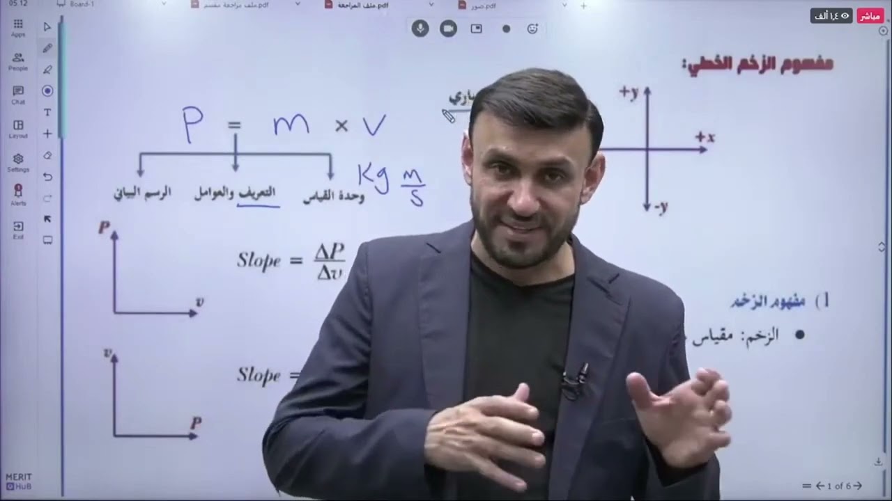 مراجعة الوحدة الاولى الزخم الخطي والتصادمات | توجيهي 2006 علمي و صناعي - الاستاذ محمد دودين