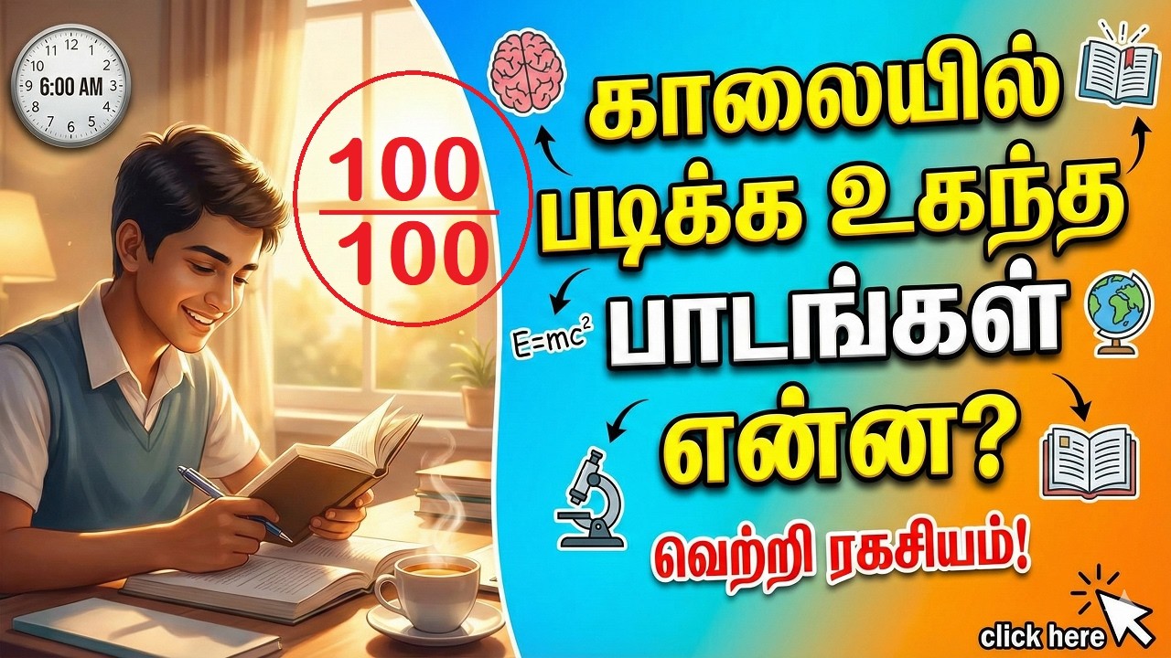STUDY TIPS | How to become a Topper | Morning Study Secrets | காலையில் இப்படி படிங்க 100/100