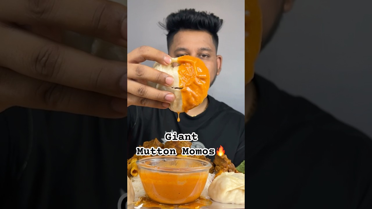Giant Juicy Mutton Momos 🔥❣️ #eatingasmr #muttonmomos