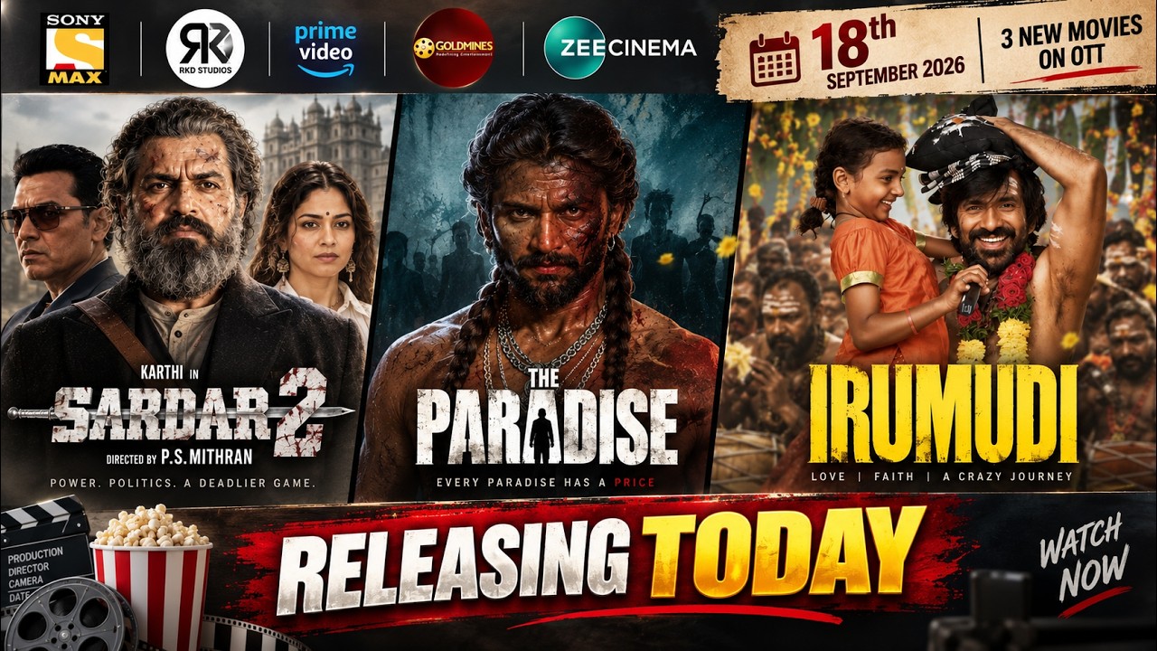 Top 5 New South Hindi Dubbed Movies Releasing Today | Irumudi, The Paradise | September 18, 2026