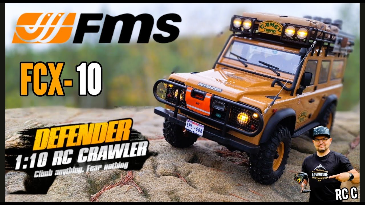 NEW 1/10 FMS FCX10 Land Rover Defender edition CAMEL TROPHY first drive #rcoffoad #fms #cameltrophy