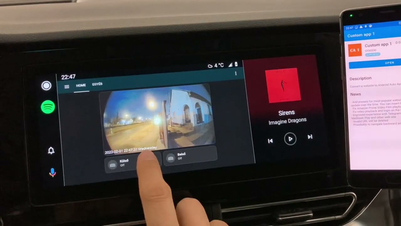 Opening gates with camera feed on Android Auto, using Home Assistant
