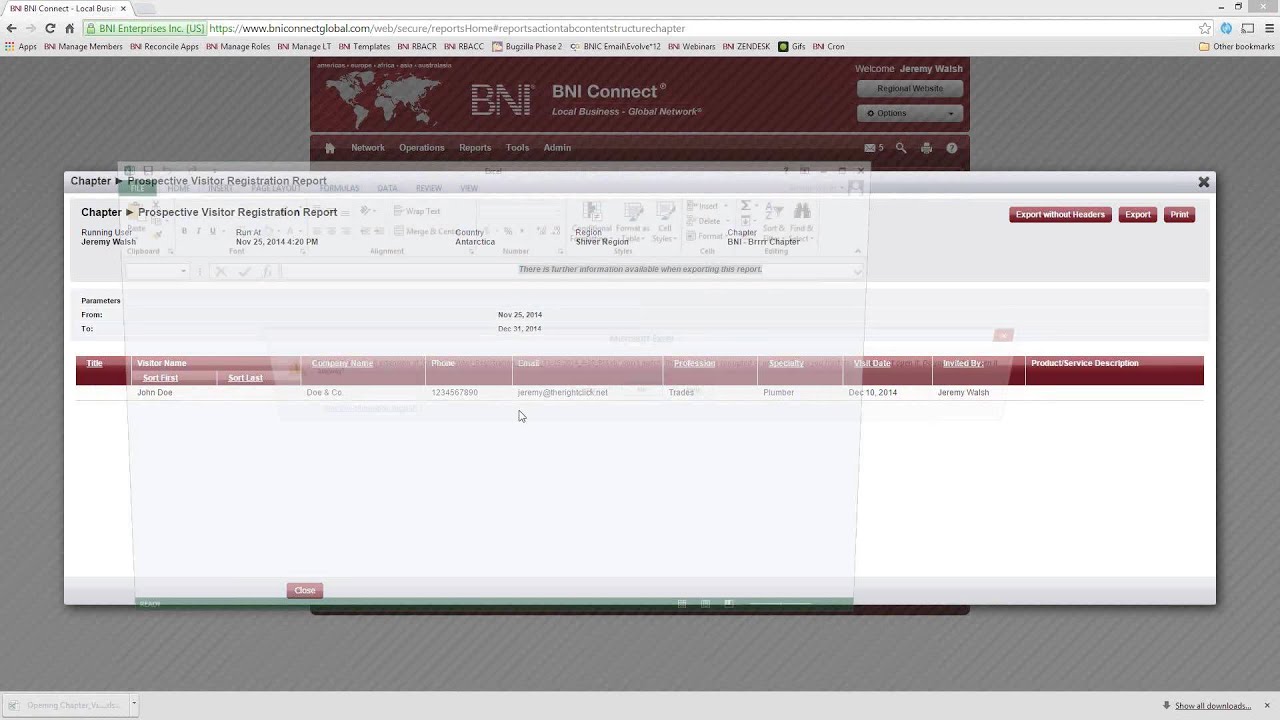 BNI Connect: Visitors, From Invitation to Follow Up - November 25, 2014