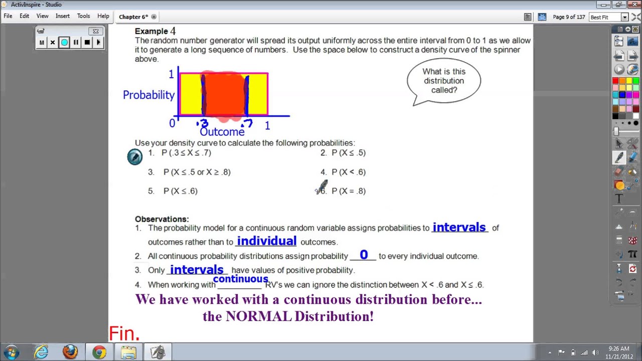Chapter 6, Video #2 - Continuous Random Variables