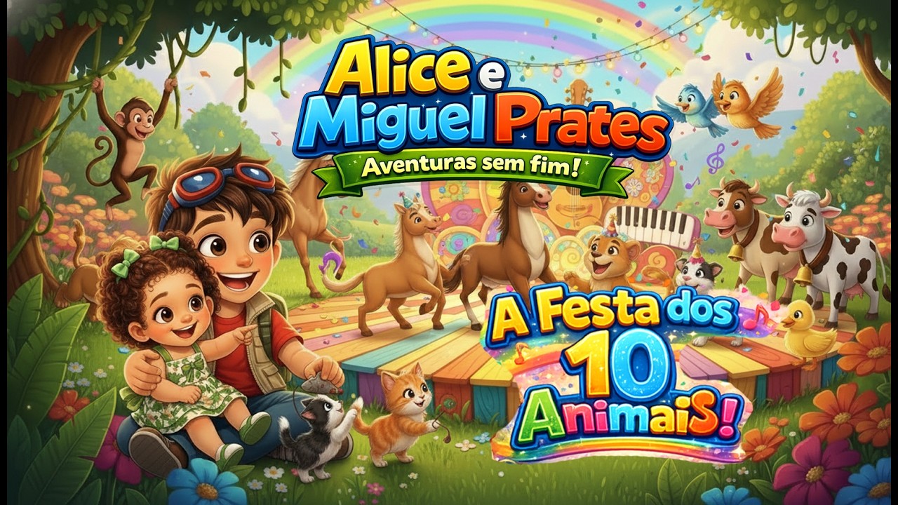 Musica Infantil - A Festa dos 10 Animais! com Alice e Miguel
