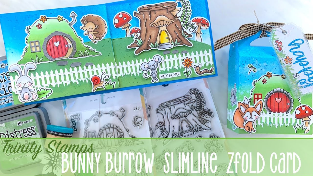 Slimline Z-Fold Card with Trinity Stamps Bunny Burrow