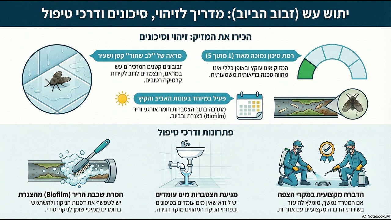 פודקאסט: מלב שחור במקלחת לראש שקט: המדריך המלא להתמודדות עם יתוש עש (זבוב הביוב)