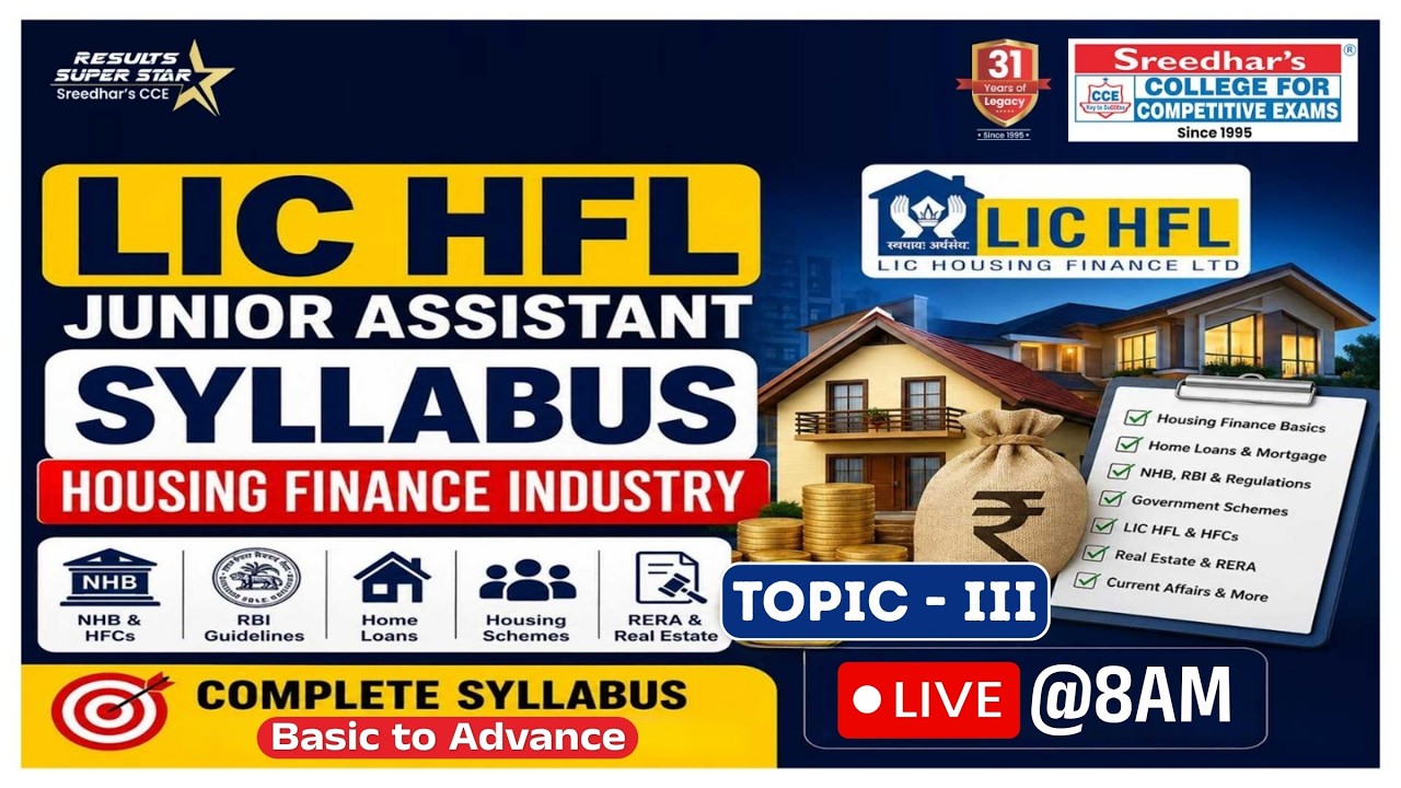 🔴PREMIERE | LIC HFL Junior Assistant Syllabus 2026 | Part - III | Sreedhar's CCE | PHANI SIR