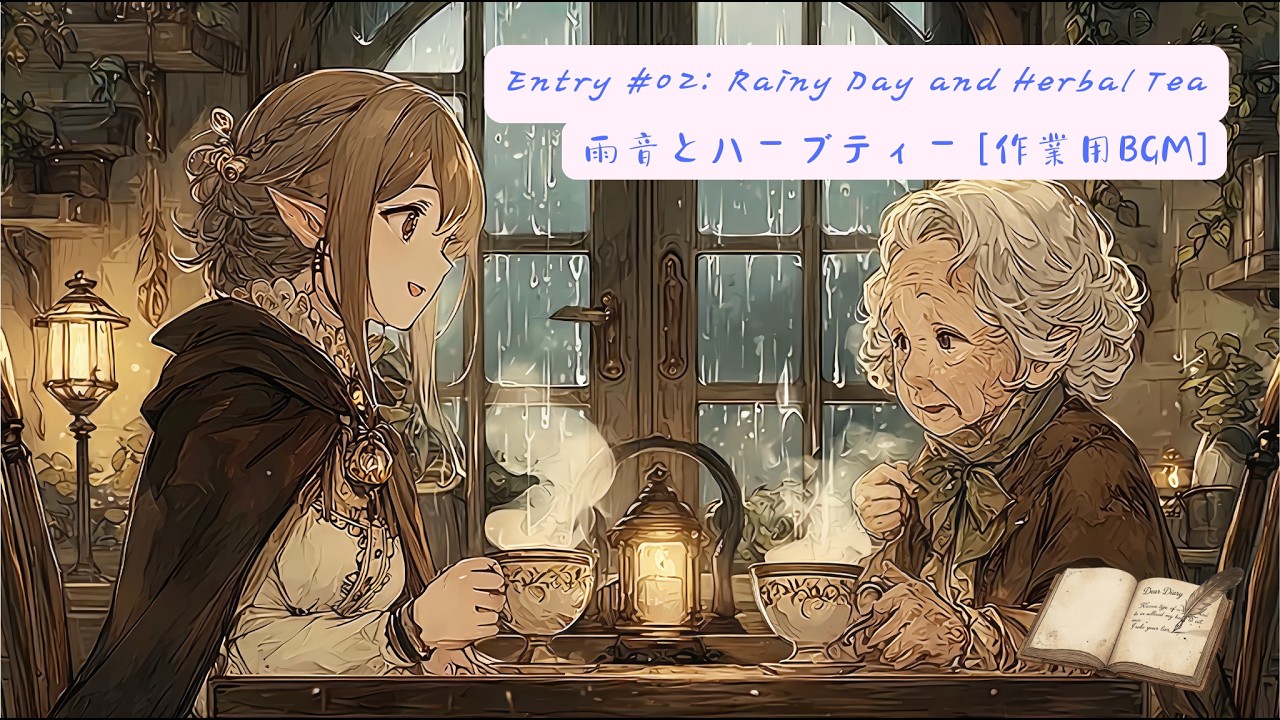 Entry #02: Rainy Day and Herbal Tea | 雨音とハーブティー [作業用BGM] #fantasy #勉強用bgm #studymusic #studywithme
