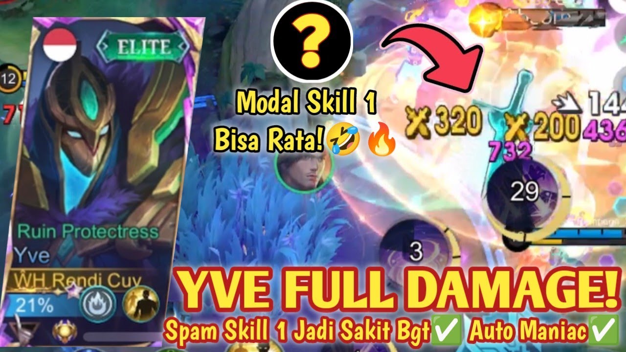 YVE MODAL SKILL 1 MANIAC GARA-GARA BUILD TERSAKIT INI! OP BANGET SIH! BUILD YVE TERSAKIT 2025 - MLBB