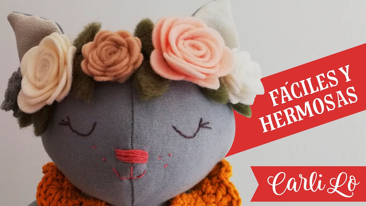 🌸🌸FLORES de FIELTRO🌸🌸 Aprende a Hacerlas en 5 Minutos🚀 MOLDES Descargables!