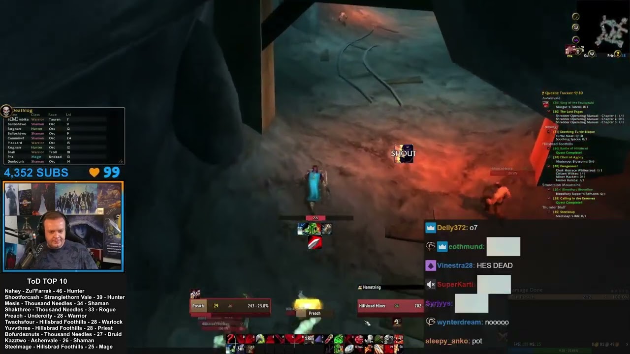 Preach Level 29 Warrior DIES in Classic Hardcore