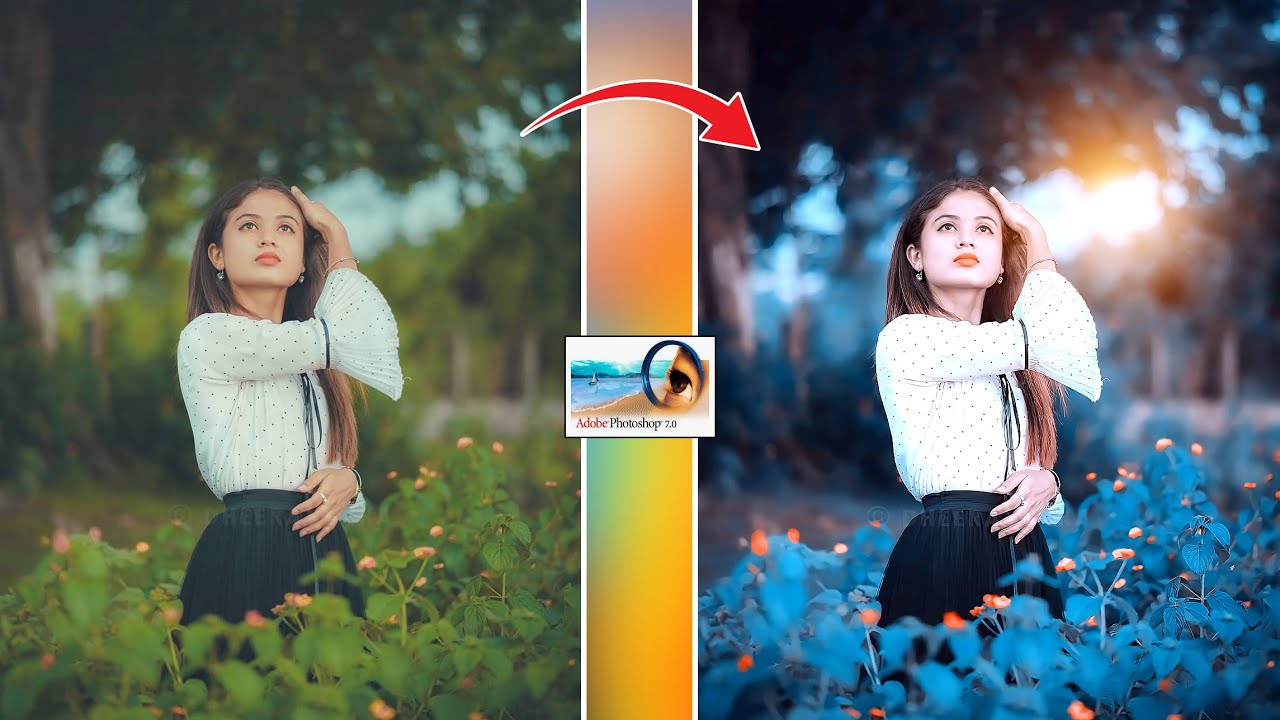 Neon Blue Color Grading in Photoshop 7.0  |  Photoshop Color Grading Tutorial