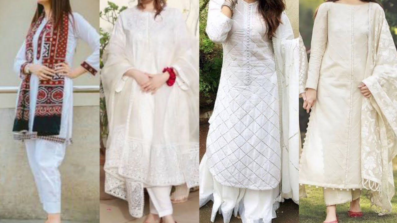 Simple white dress designs for girls❤