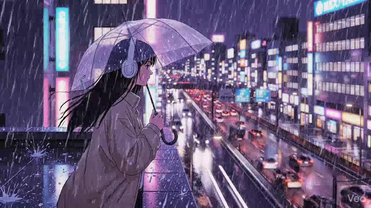 Japanese Neon Rain 🌧️ Night Lofi for Focus & Relax