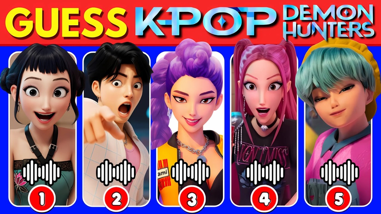 Guess KPop Demon Hunters Movie Characters by Their Songs & Voice 🎶🔥 | Huntrix, Saja Boys, Rumi, Jinu