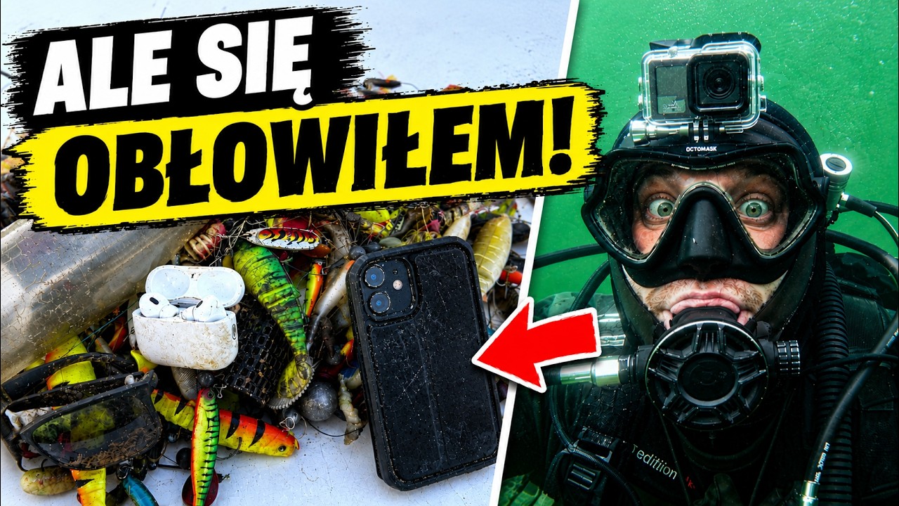 OGROMNE OGROMNE ILOŚCI ZNALEZISK! IPHONE, AIRPODSY, RAYBANY, 200+ PRZYNĘT WĘDKARSKICH!!! NURKOWANIE