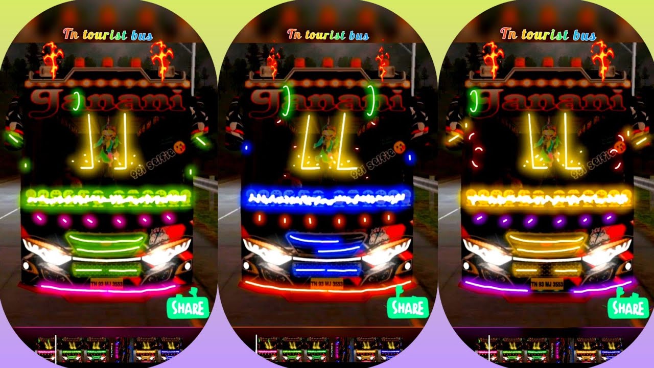 Bus lighting/ Bussid light setting/ jet bus light/ how to set light in bus simulator/ bus lightings