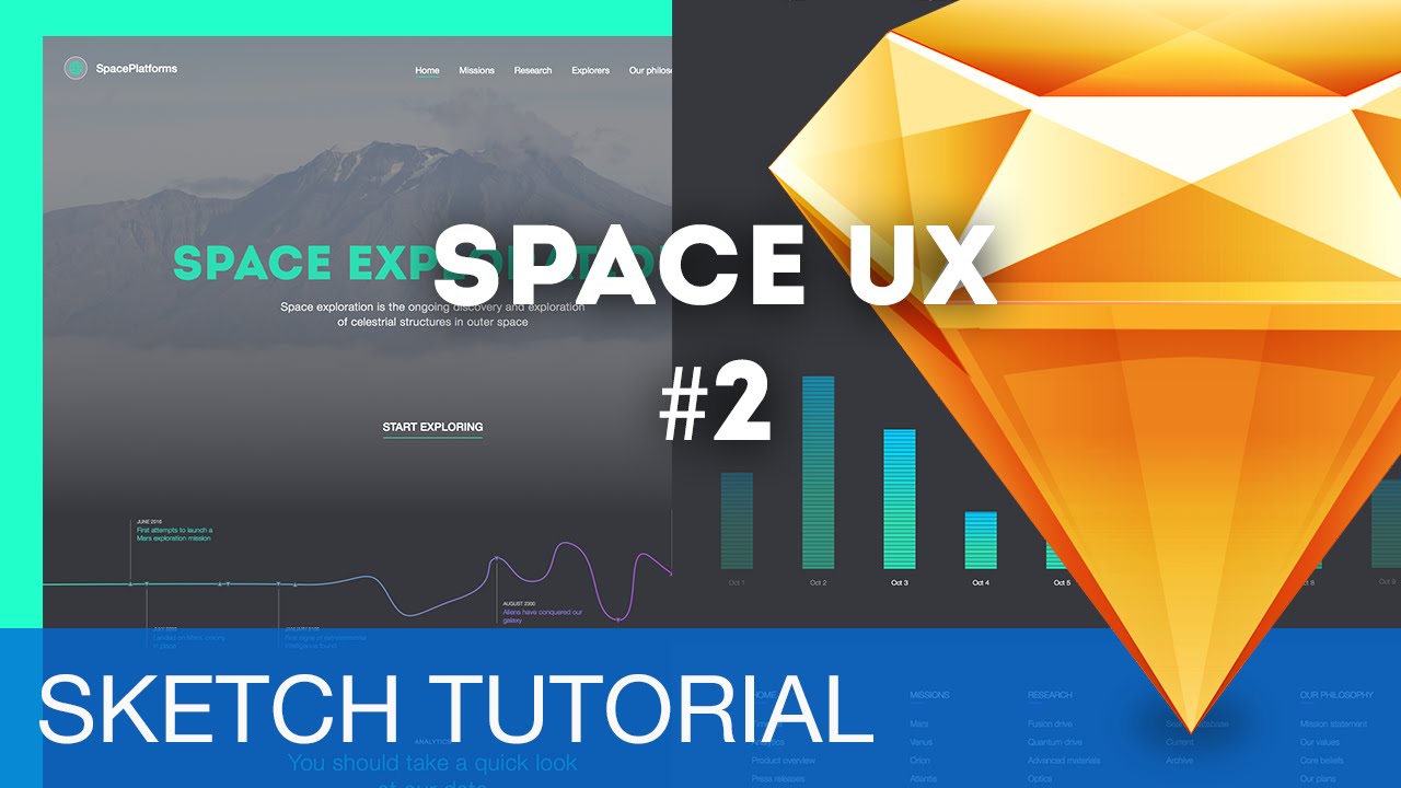 Sketch 3 Tutorial • Space UX (Webdesign)  2/3 • Sketchapp Tutorial & Design Process Workflow