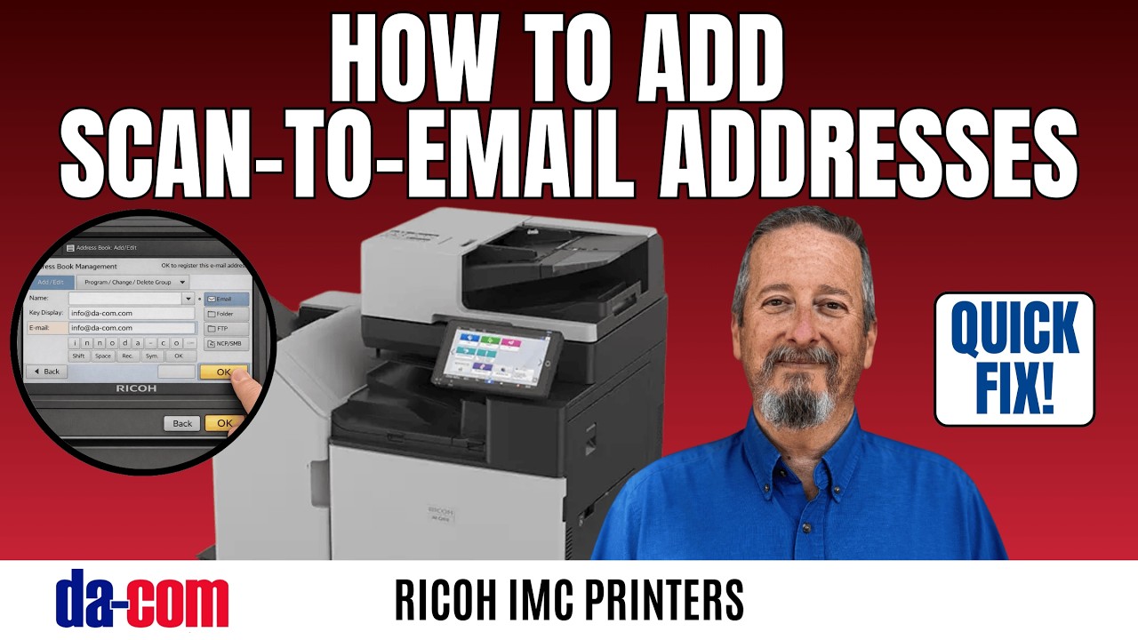 How to Add Scan-to-Email Addresses on Ricoh IM C Series (Quick Setup Guide)