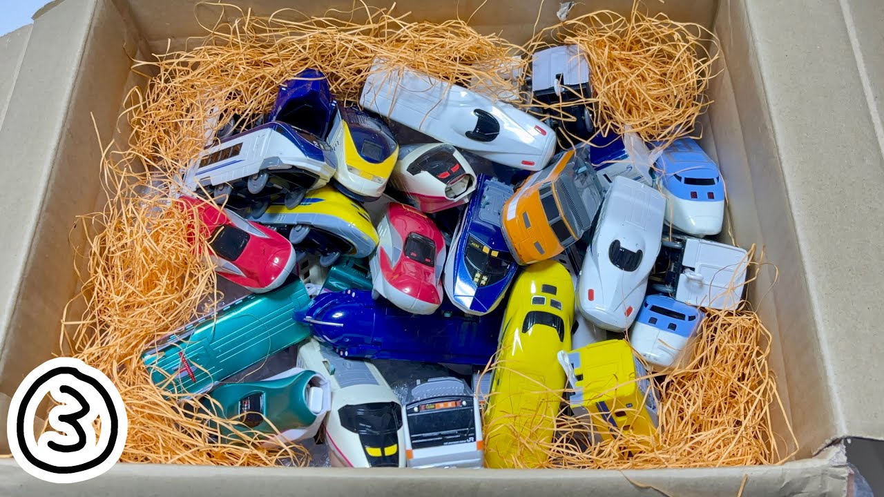 【プラレール】片付けながら動作確認③！はやぶさ ドクターイエロー こまちおもちゃ動画 Shinkansen toys．