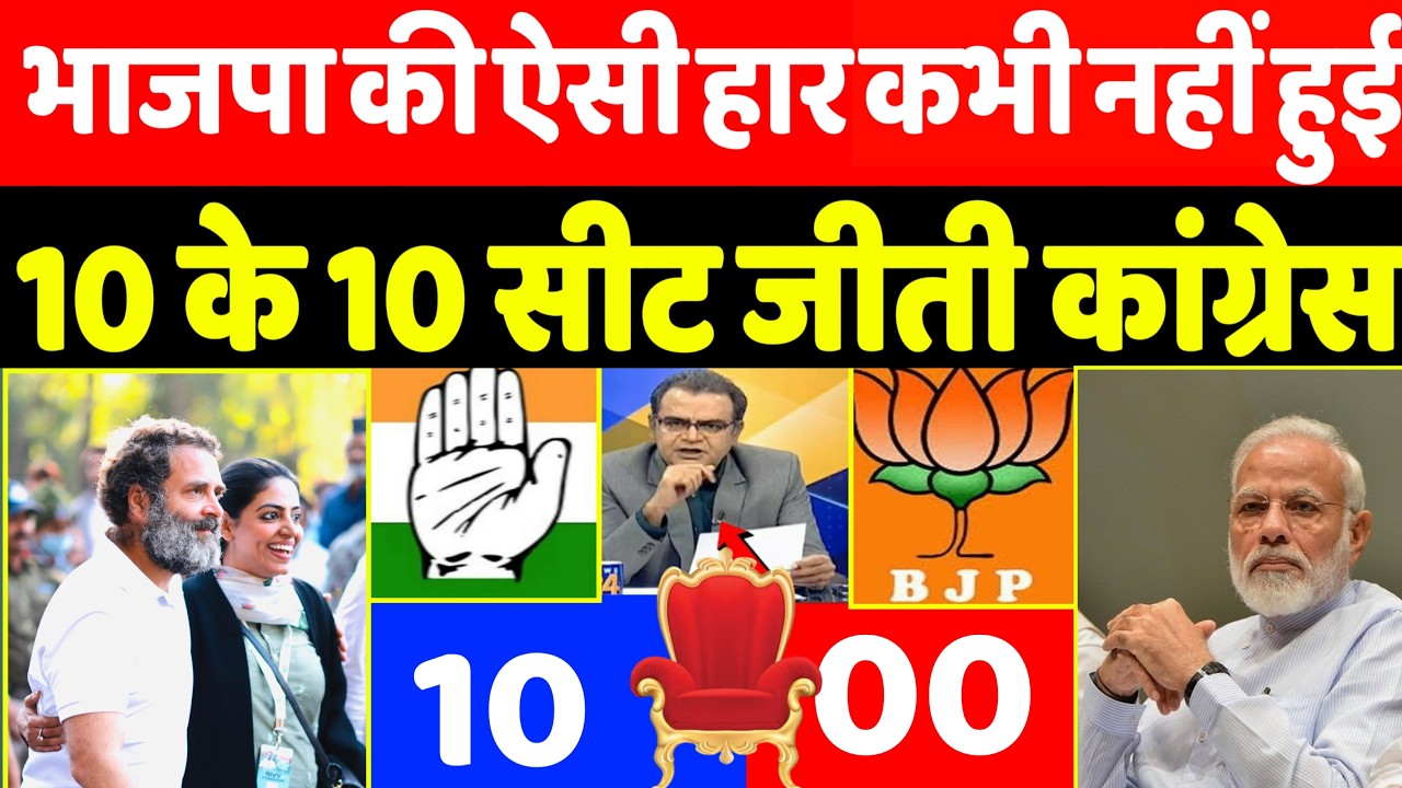 भाजपा की ऐसी हार कभी नहीं हुई 10 के 10 सीट जीती कांग्रेस.!