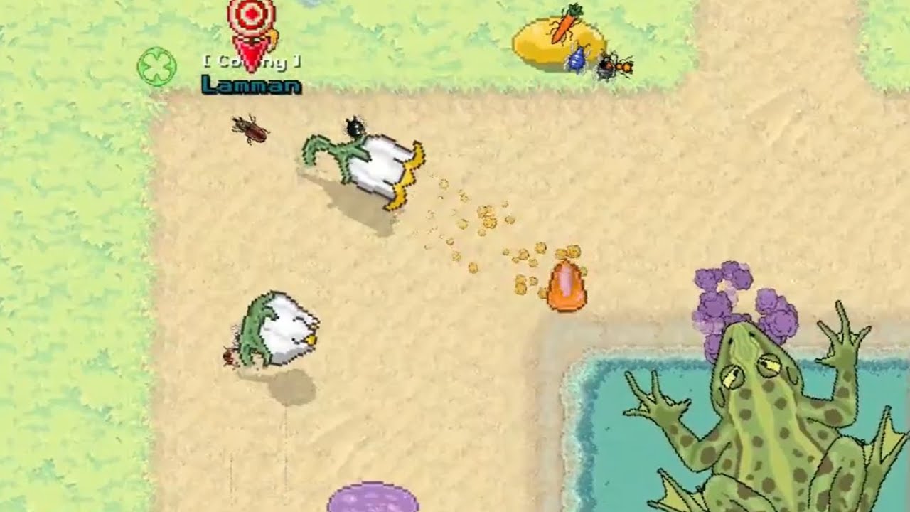Pocket Ants - Using Instant Charge against Frog is so fun!!!