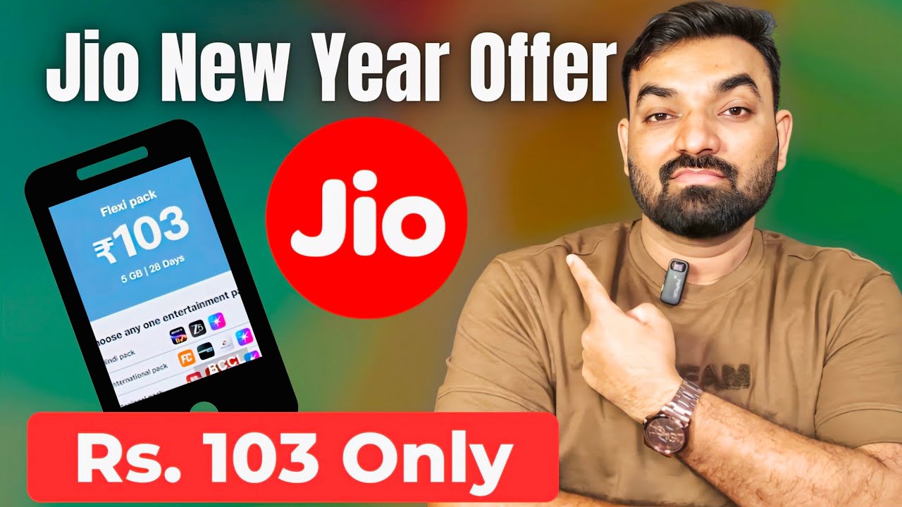 Jio New Year Celebration Offer :- Only 103 Rs. Plan #jio #jio5g #telecomnews #jiorechargeoffers