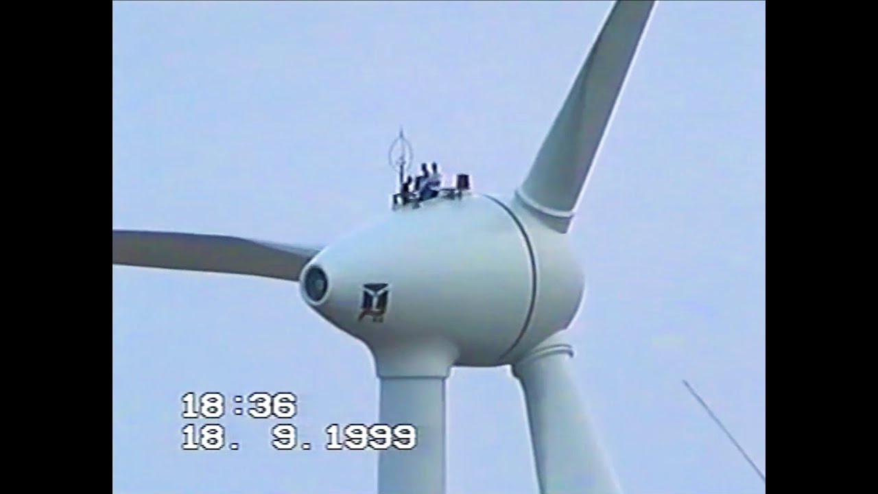 Windpark Einweihung in Feldheim 18.09.1999, Enercon E-66 und BWU 57/1000 Windkraftanlagen