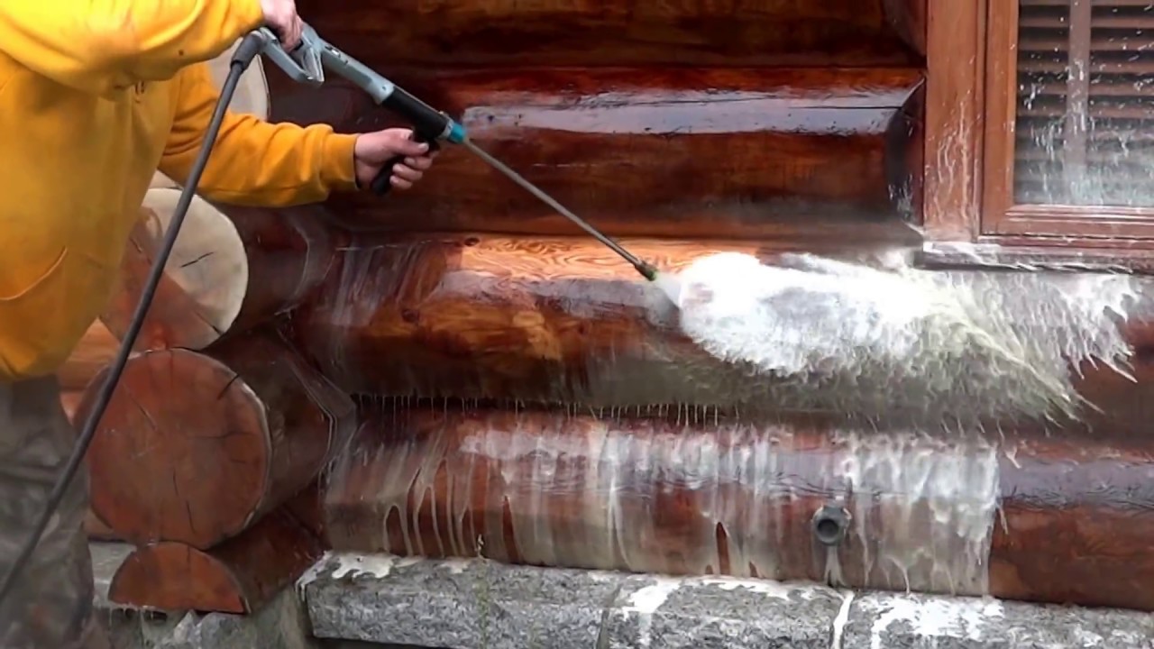 Pressure Washing Your Log Home with S-100 stripper from Perma-Chink Systems