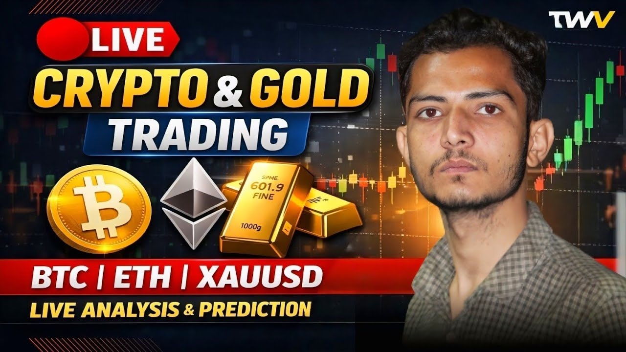 🔴 LIVE Crypto & Gold Trading | BTC ETH XAUUSD Live Analysis | Chart Reading & Prediction