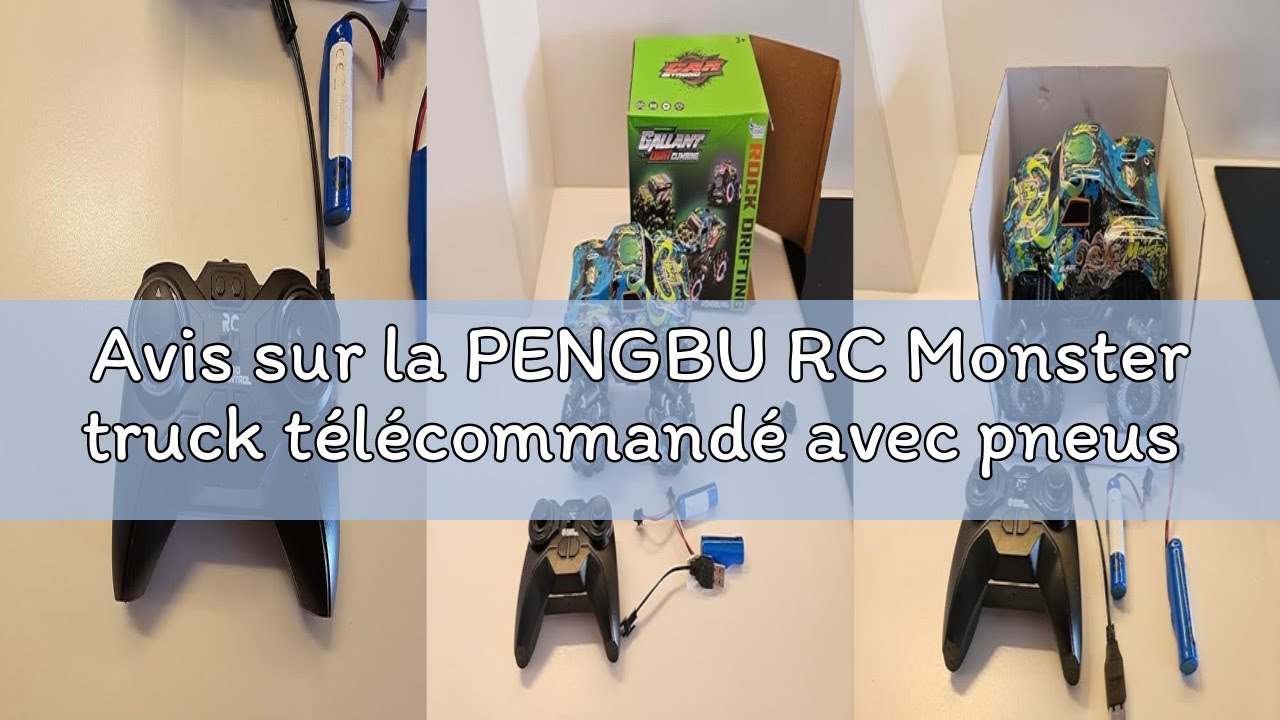 Avis sur la PENGBU RC Monster truck télécommandé avec pneus lumineux et musique, 2,4 GHz, rotation à