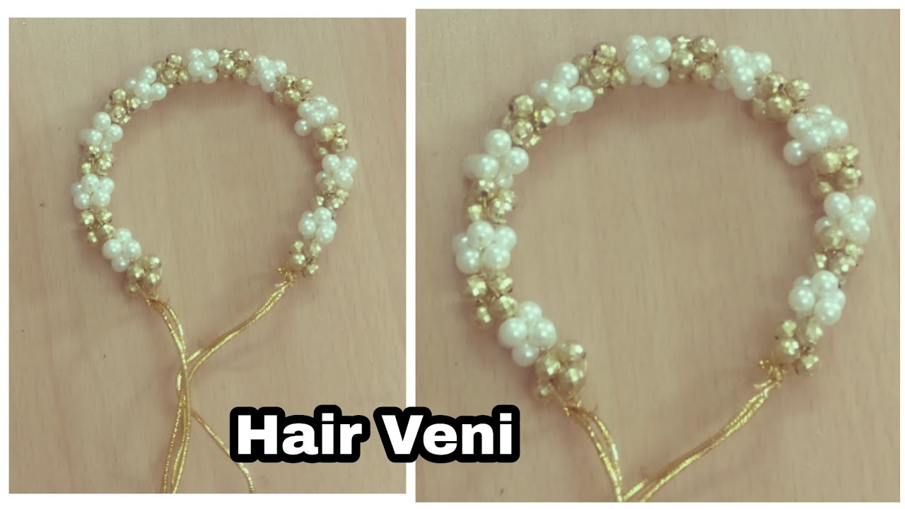 How To Make Pearl Veni | DIY | Pearl Beads Hair Brooch | Hair Accessories