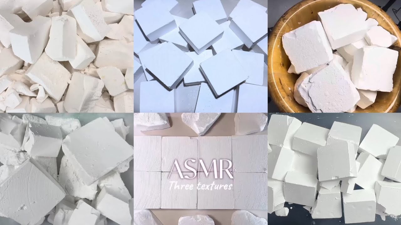 15min of non stop white gymchalk crushes ASMR by various creators : soft, crunchy texture |edit comp