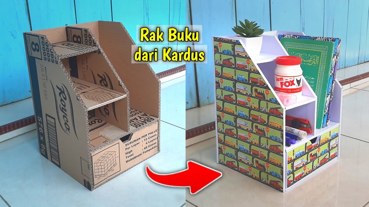 Tutorial Membuat Rak Buku dari Kardus Bekas