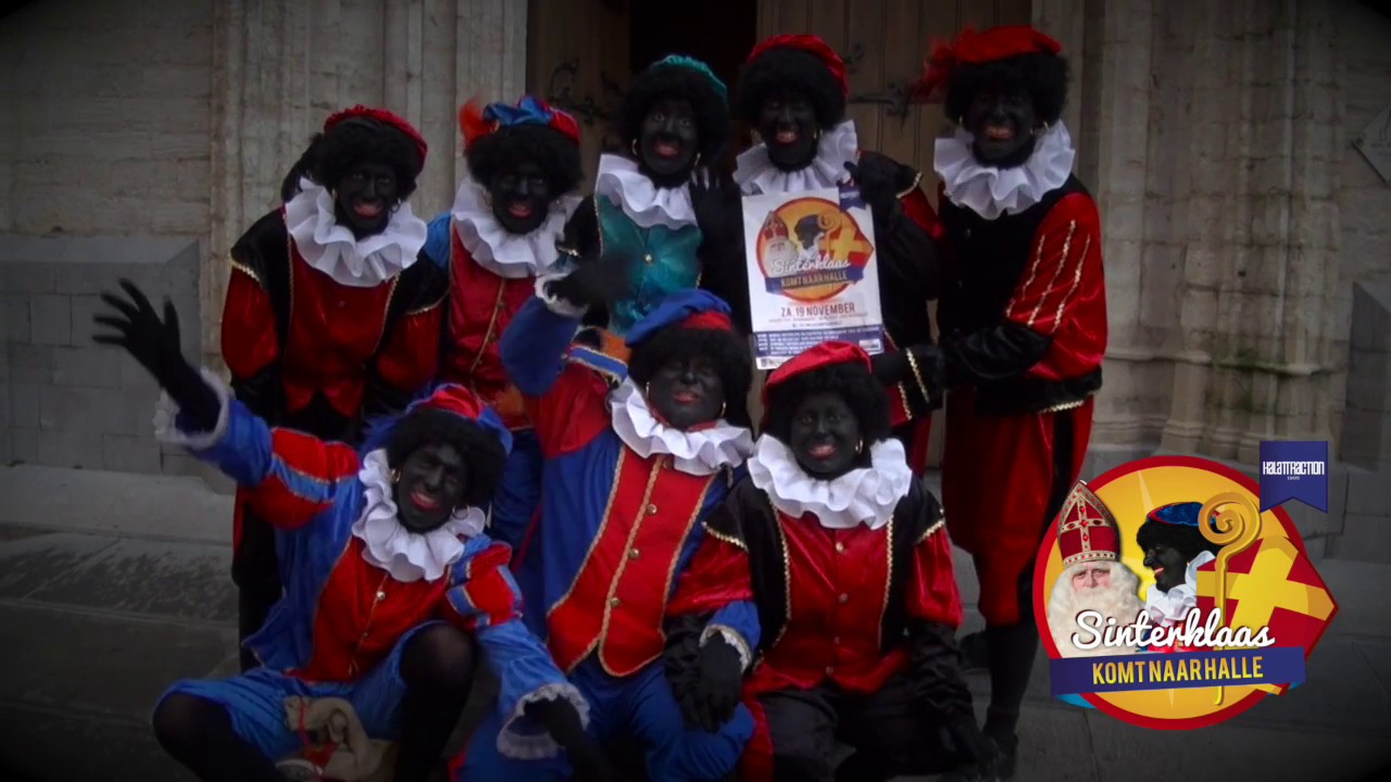 Zwarte Pieten zoeken de weg - Sinterklaas komt naar Halle 2016