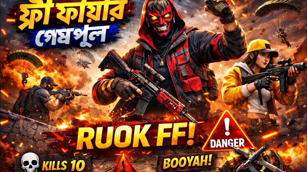 BD RUOK FF  is live!😱RUOK FF 😈🔥 | BEAR RUSH GAMEPLAY | 10+ KILLS BOOYAH LIVE😱👑