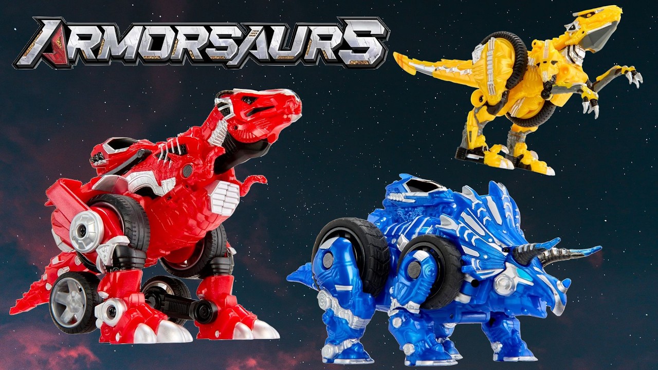 These Dinosaurs TRANSFORM INTO CARS! - Armorsaurs Evolvers: Ajax, Cobalt and Blaze