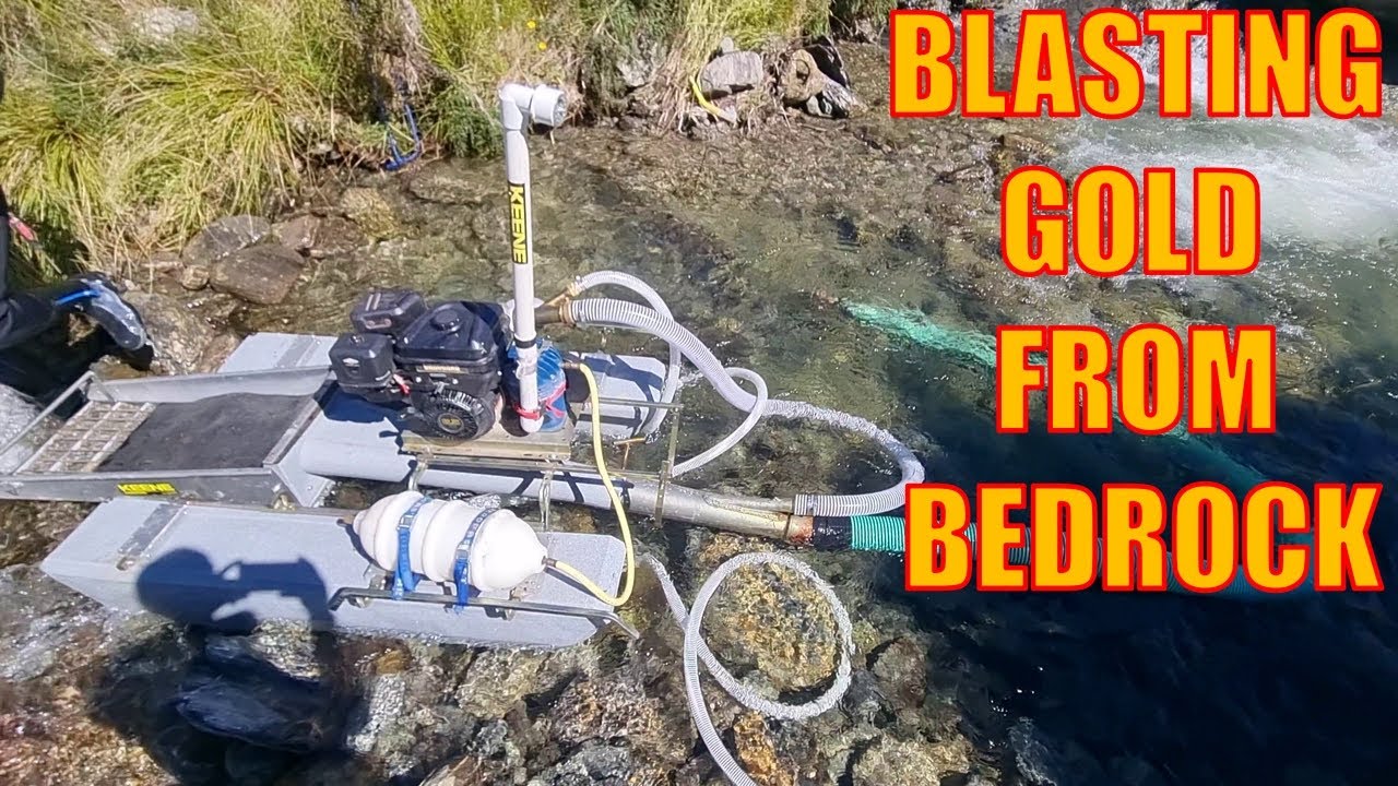 Dredging Our New Zealand GOLD Claim. Blasting Out Cracks and Finding Crystals.