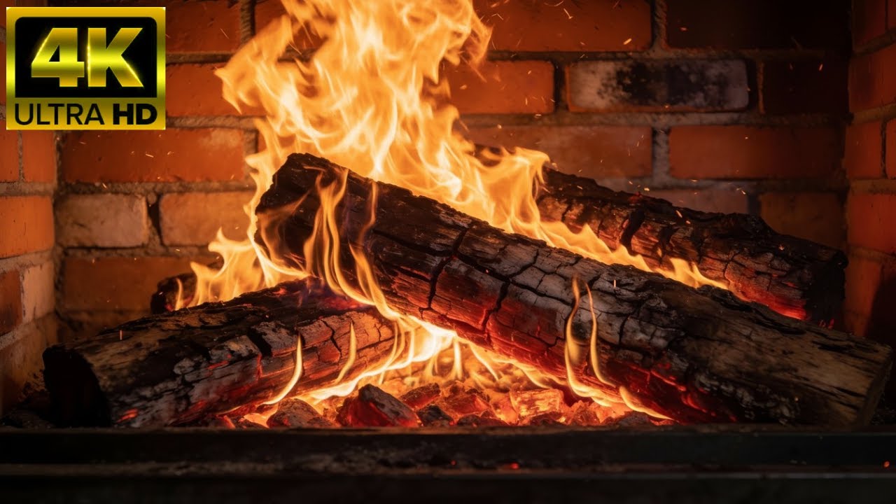 Cozy Fireplace Ambience (8 Hours) 🔥 | Relaxing Crackling Fire for Relax, Study & Sleep