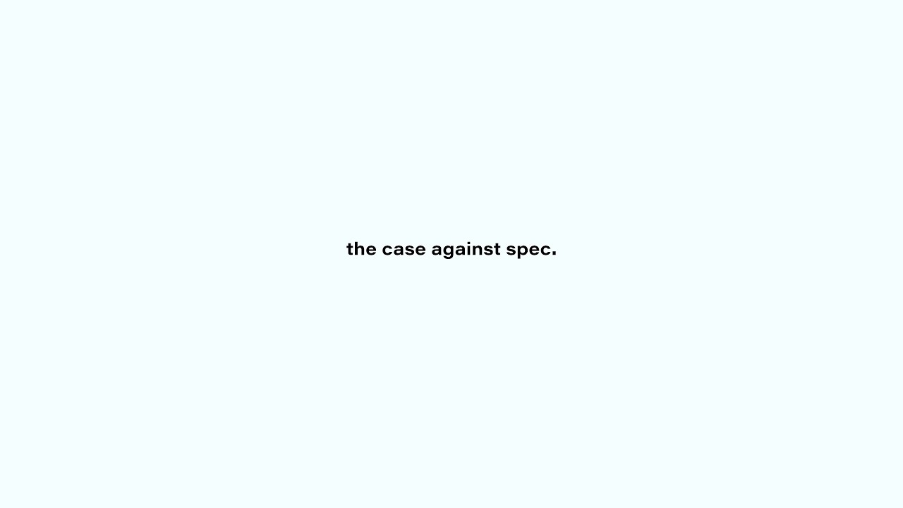 The Case Against Spec. #filmmaking