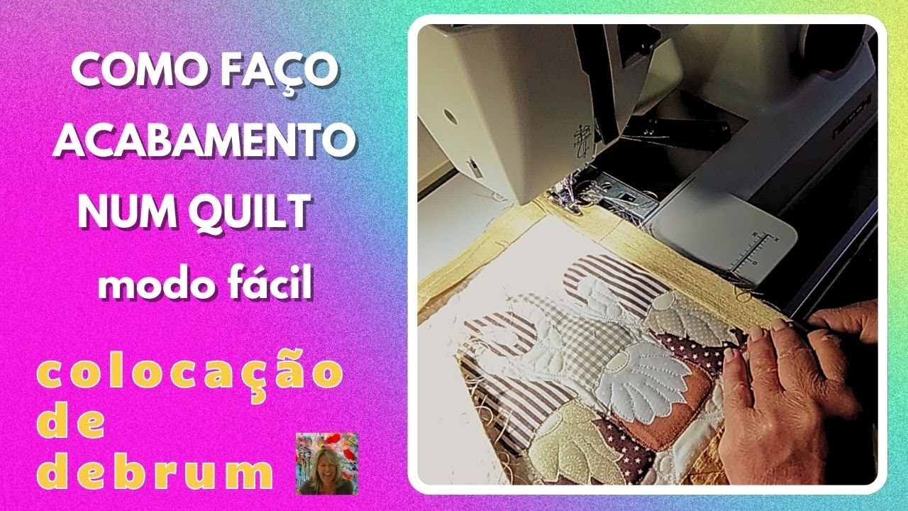 Colocação de Debrum - Acabamento fácil de um quilt - Debrum com canto mitrado passo a passo