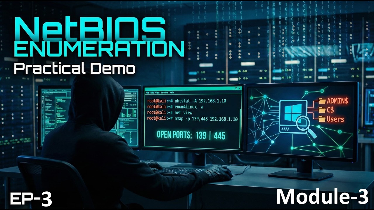 Практическая демонстрация перечисления NetBIOS | Обучение этичному хакингу (Модуль 3) 🔥