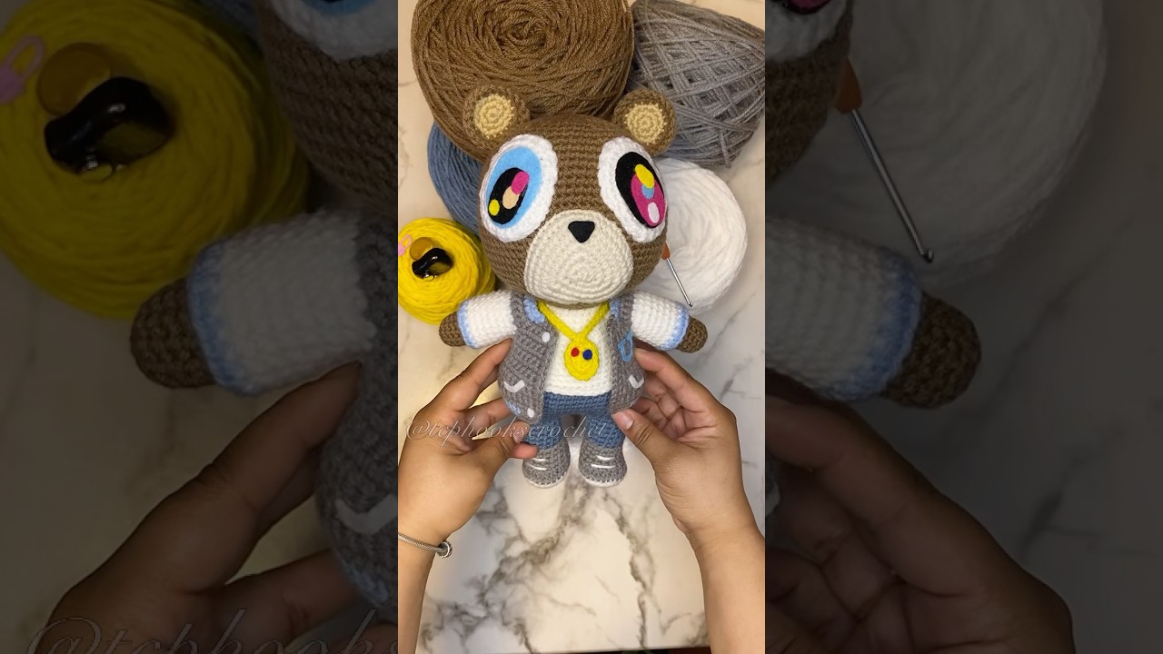 Graduation Bear | Custom Crochet Amigurumi Doll #kanyewest #custommade #crochet #tcphookscrochet