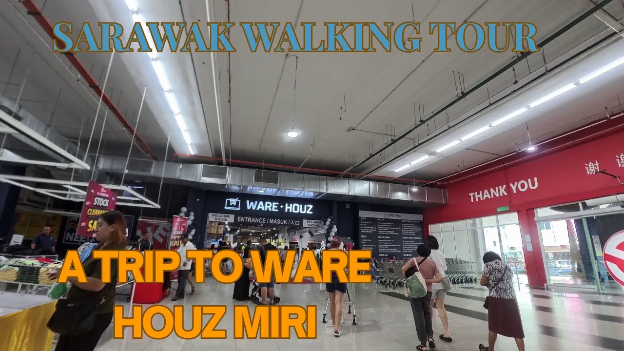 Пешеходная экскурсия: Эмарт Риам Мири, WareHouz Miri Vlog 2025 4K