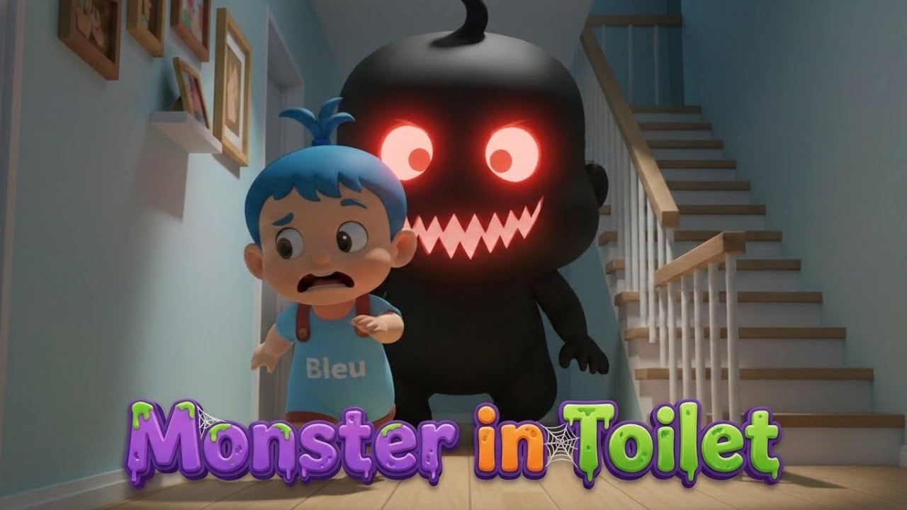 Monster in the Toilet 🚽👻| Funny Baby Toilet Song | Baby Bleu Kids Song